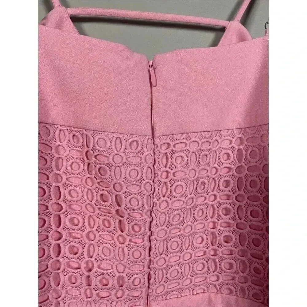The 8th Sign Crochet lace Mini Dress Size 16 Pink Girlhoodcore Cottage Retro Mod - Image 7