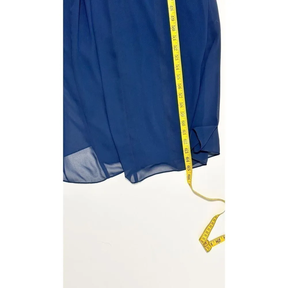 Hayley Paige Occasions Women's V-Neckline Style 5170‎ Jumpsuit Blue Size 10 - Image 8