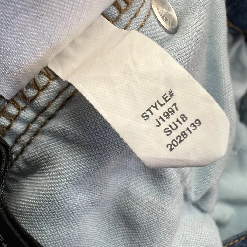 Point Sur Cropped Distressed High Rise Denim Jeans Size 30 Blue - Image 13