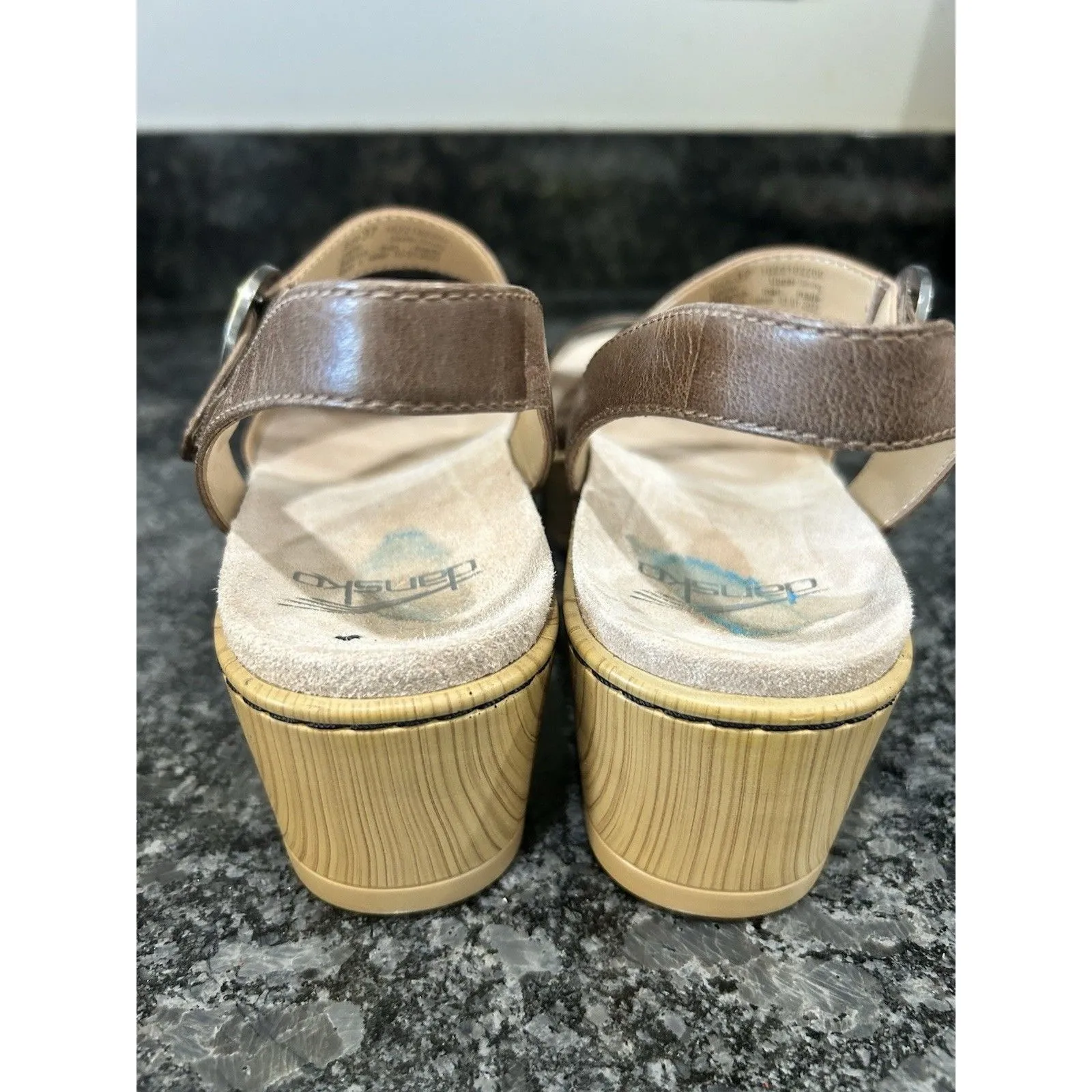 Dansko Womens Majory Sandals  Size EU 37 US 6.5 Black And Brown Open Toe Comfort - Image 5