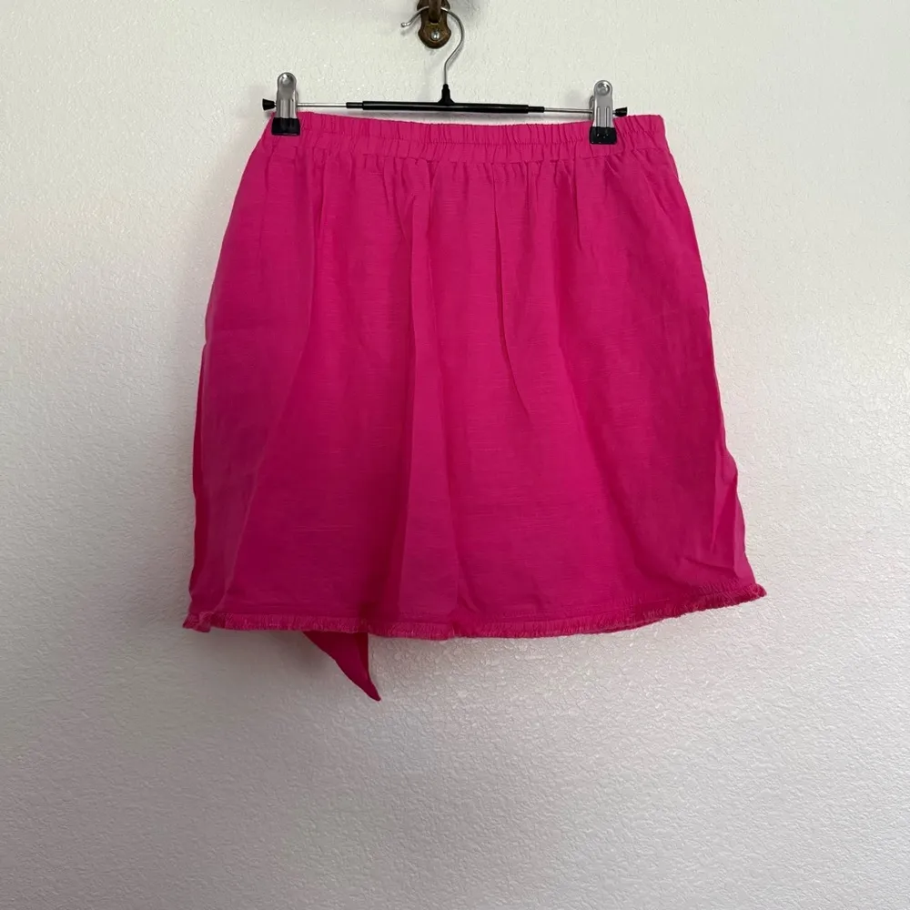 J Marie Adriana Floral Embroidered Tie Front Skirt Pink White Medium - Image 3