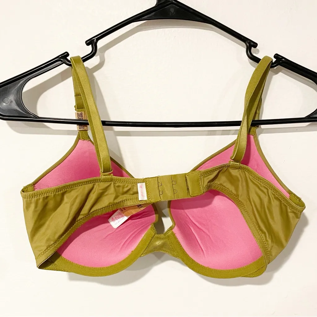 Victoria's Secret Pink Size 34C Green Wear Everywhere Super Push Up Bra‎ NEW - Image 3