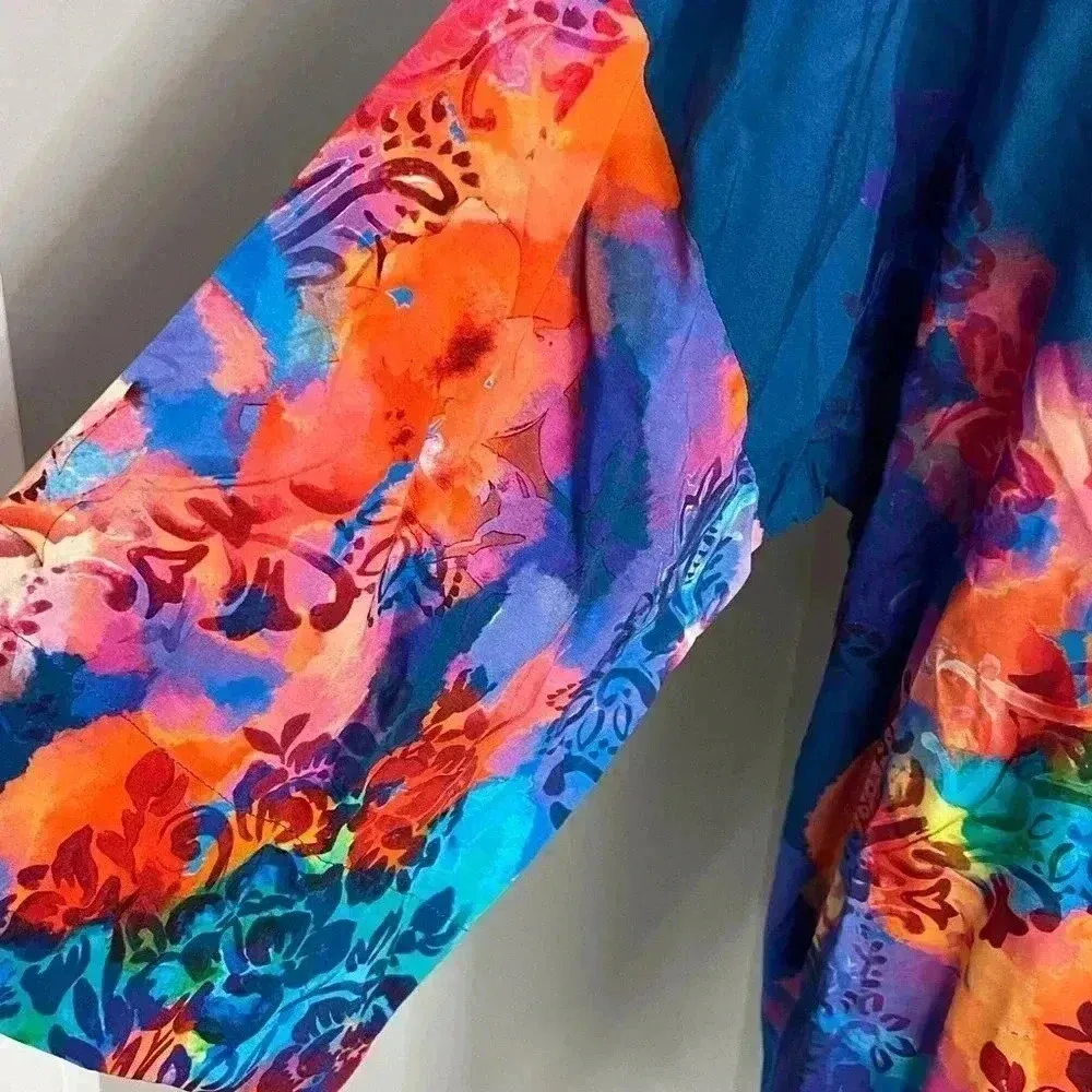 Soft surroundings floral water color tunic artsy art teacher mature NEW Size L - Image 2