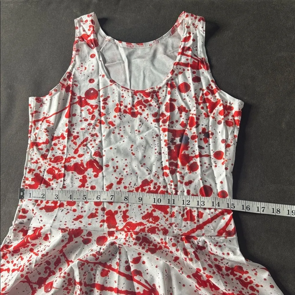 Women’s Blood Spatter Skater Dress Great for Halloween Size XL NEW White - Image 10