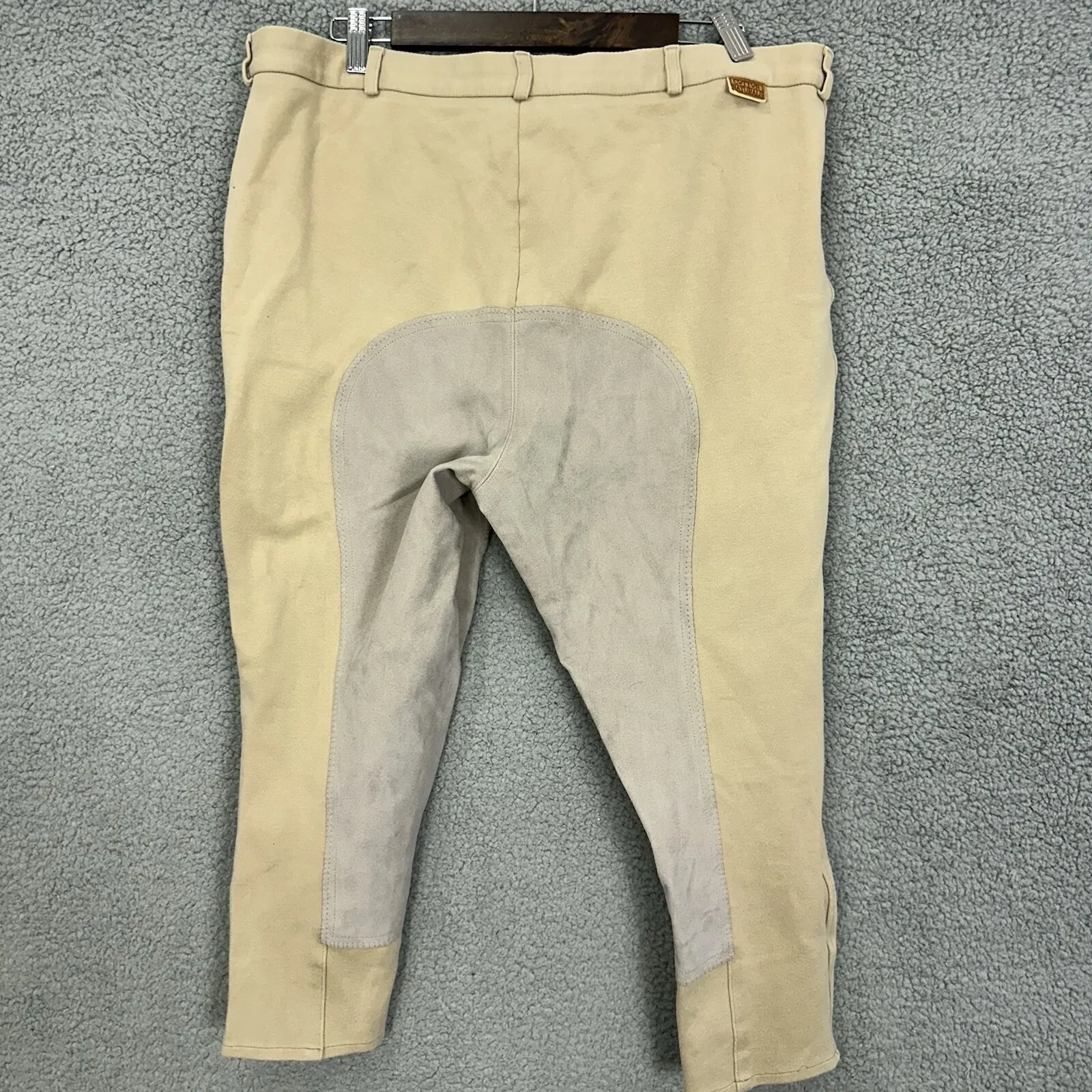 Vintage On Course Equestrian Riding Breeches Pants Beige Knee Patch Horse Cotton Brown Size XL - Image 2