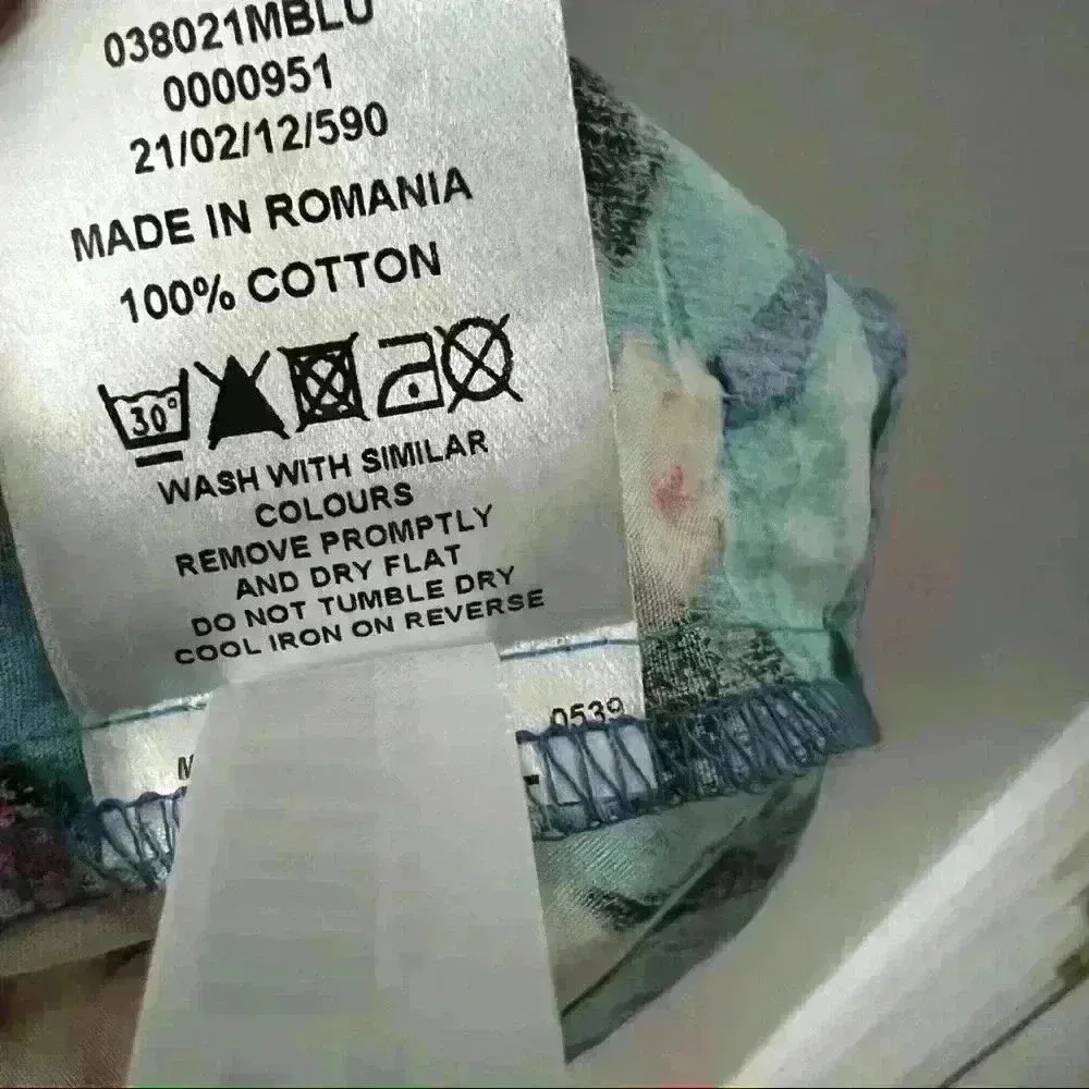 𝅺Jane Norman London Floral Tropical Print Beach Shirt Dress Blue Size 6 - Image 8