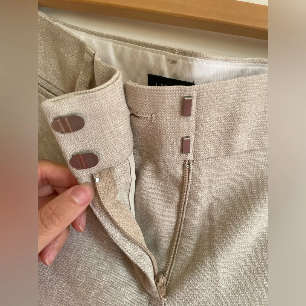 Women's Ann Taylor Loft Beige Marisa Trouser Size 2 Petite Flare Leg Work Career - Image 2