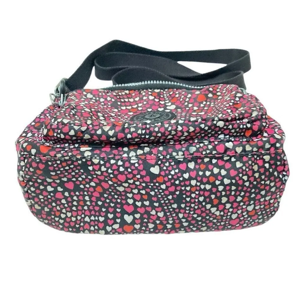 Kipling Heart Festival Crossbody Nylon Bag Purse HTF No Monkey Keychain - Image 3