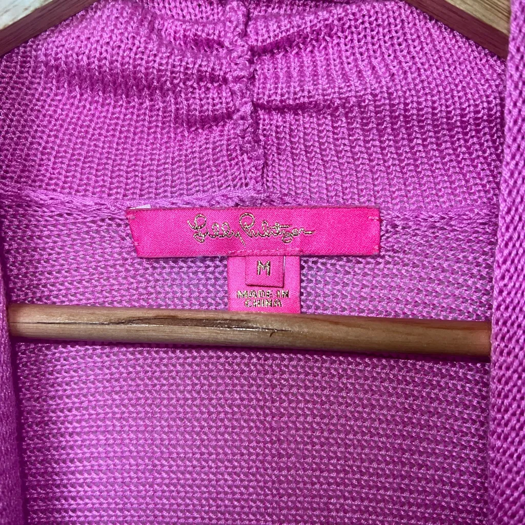 Lilly Pulitzer Pink Cardigan Sweater‎ with Fringe Detail - Image 3