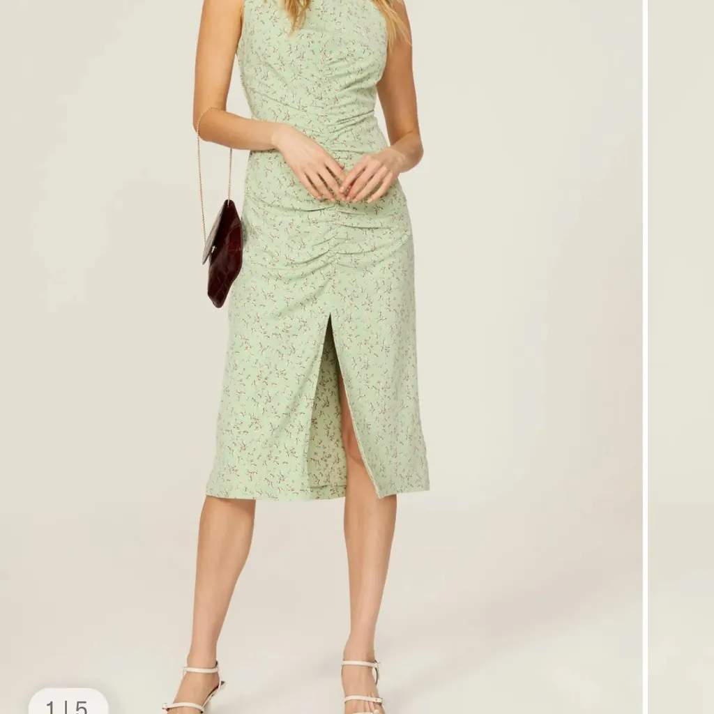 Elegant Mint Green Midi Dress Size L - Image 10