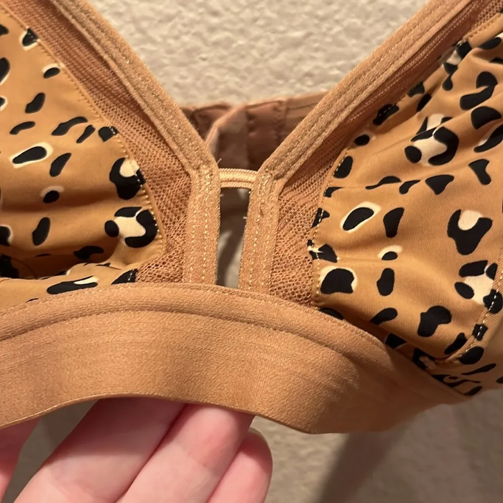 Lively Women’s Leopard Print Busty Bralette Size 1 or 32DD 32DDD 34D 34DD Tan - Image 5