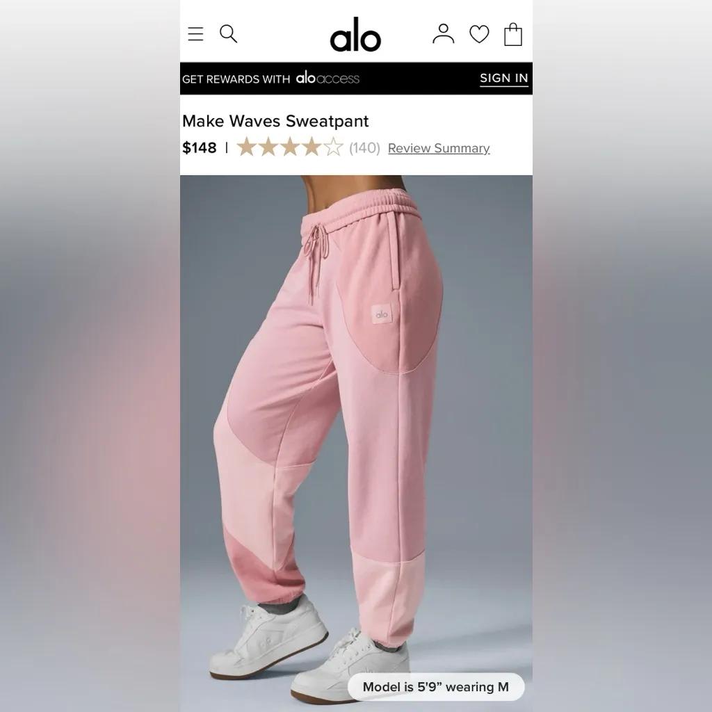 ALO Yoga NWOT Make Waves Sweatpants Sunset Pink Tonal Special Edition color S - Image 4