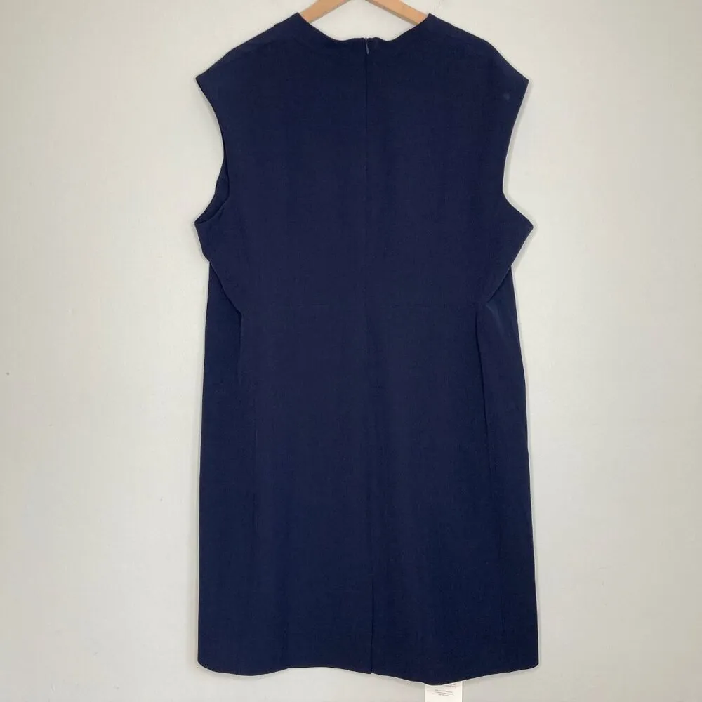 MM LaFleur Dress 3X Navy Aditi WonderTex Corp Career Classic Minimalist Capsule - Image 5