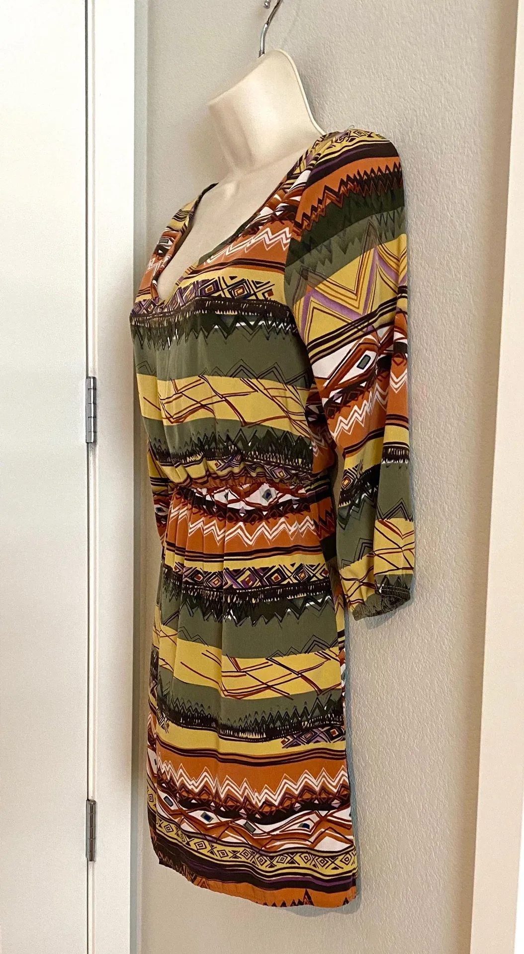 Like new  Clothing boho print dress. Sz S - Image 2