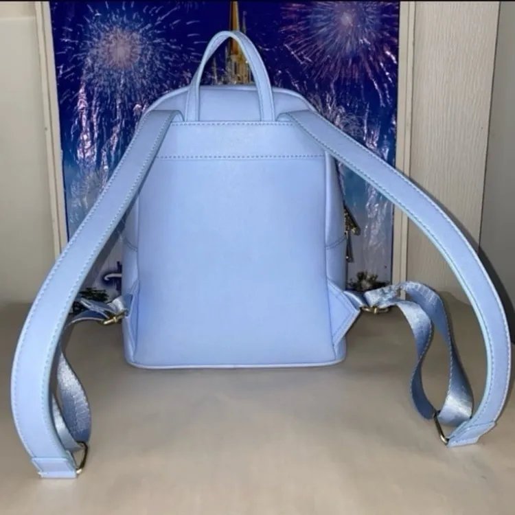 Disney Aristocats Marie floral embroidered periwinkle Loungefly mini backpack - Image 4