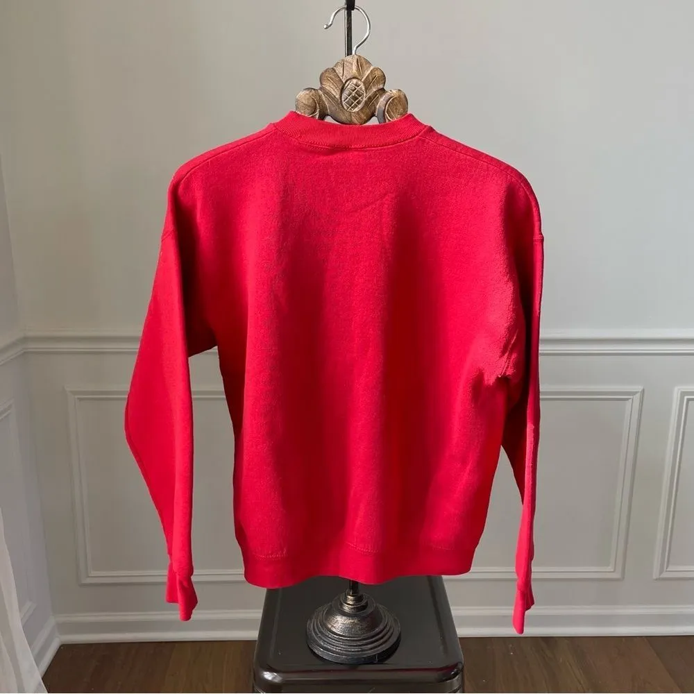 Vintage 90s Mickey & Co Disney Embroidered Crewneck Sweatshirt Red L - Image 5