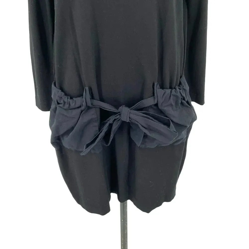 COS Black Tie Front Long Sleeve Paperbag‎ Skirt Dress Size Small - Image 5