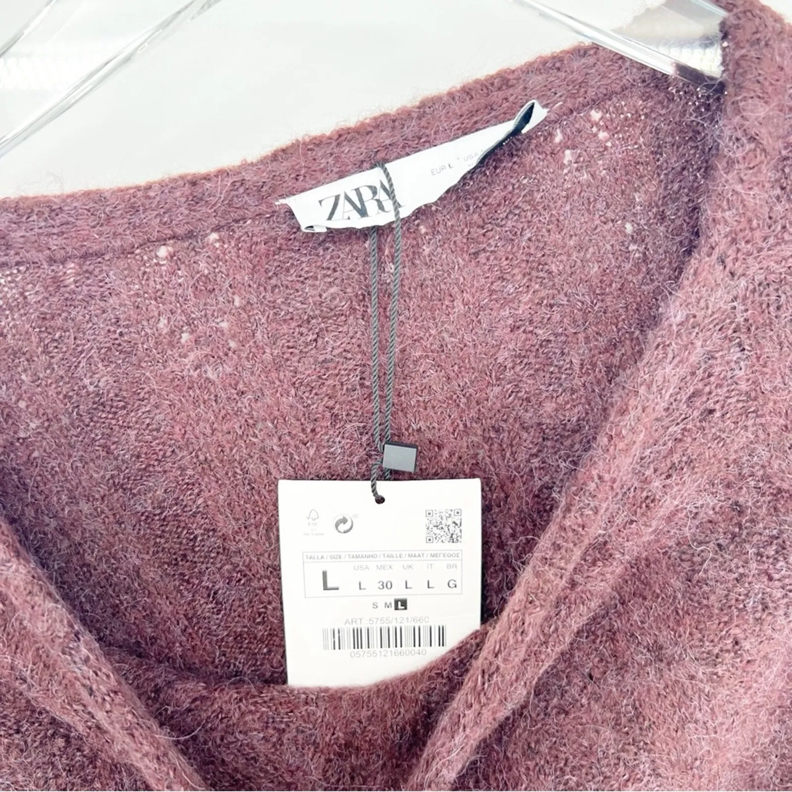 ZARA NWT‎  Asymmetrical Wool Blend Sweater L - Image 7