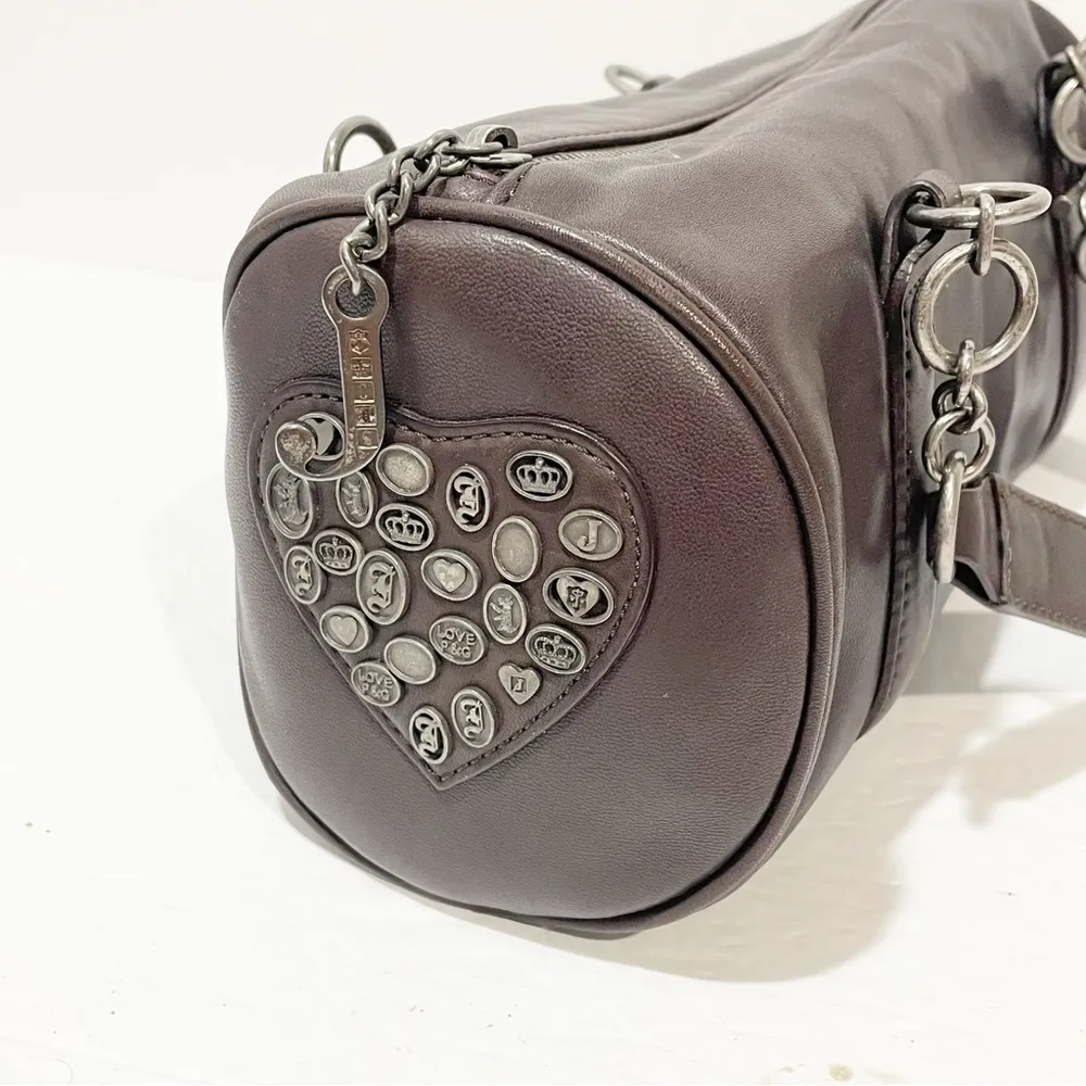 Juicy Couture Brown Vintage Round Studded Sides Long Handbag Y2K - Image 2
