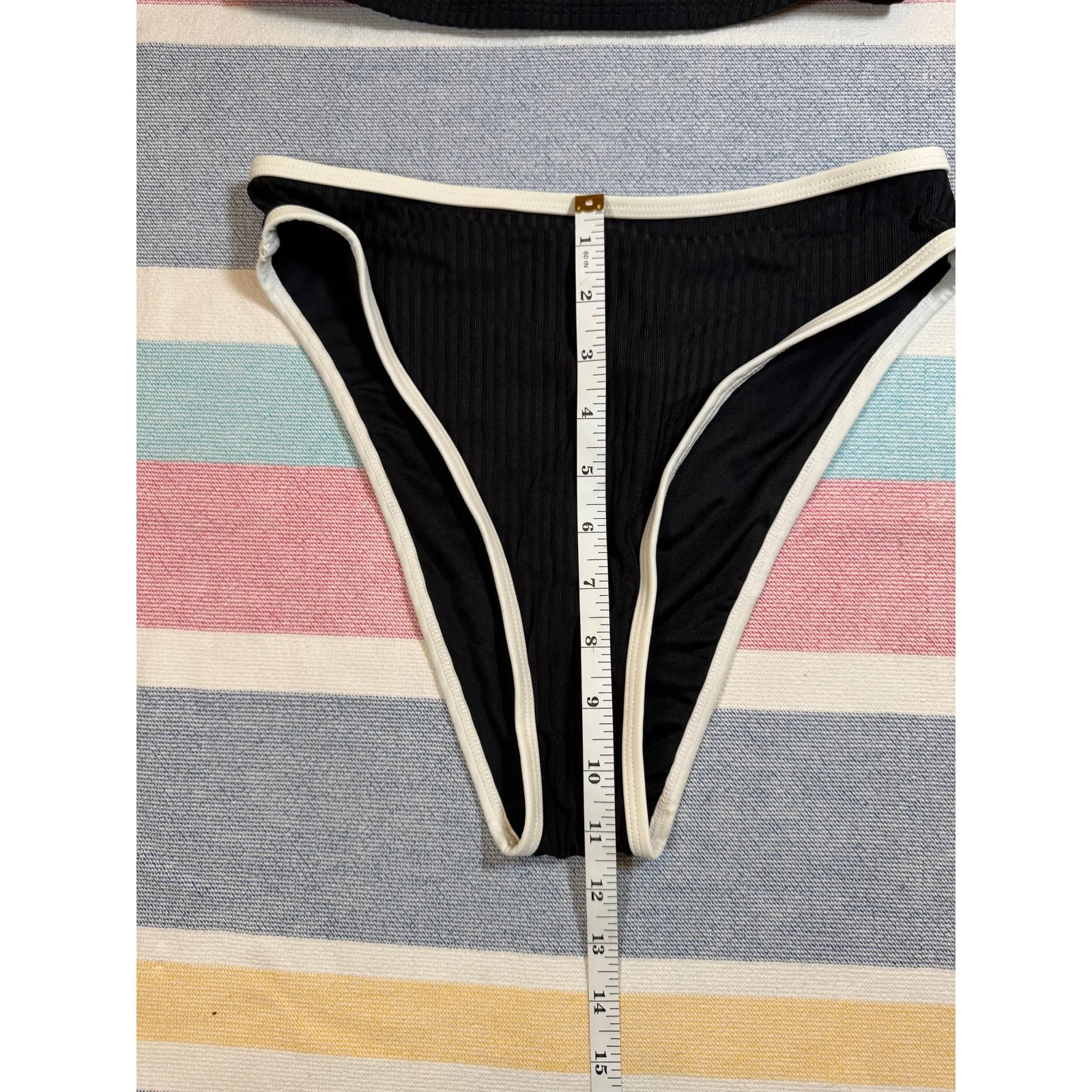 CUPSHE Black & White Ribbed Bikini Set | Size Small | Colorblock Swimsuit | NWT - Image 6