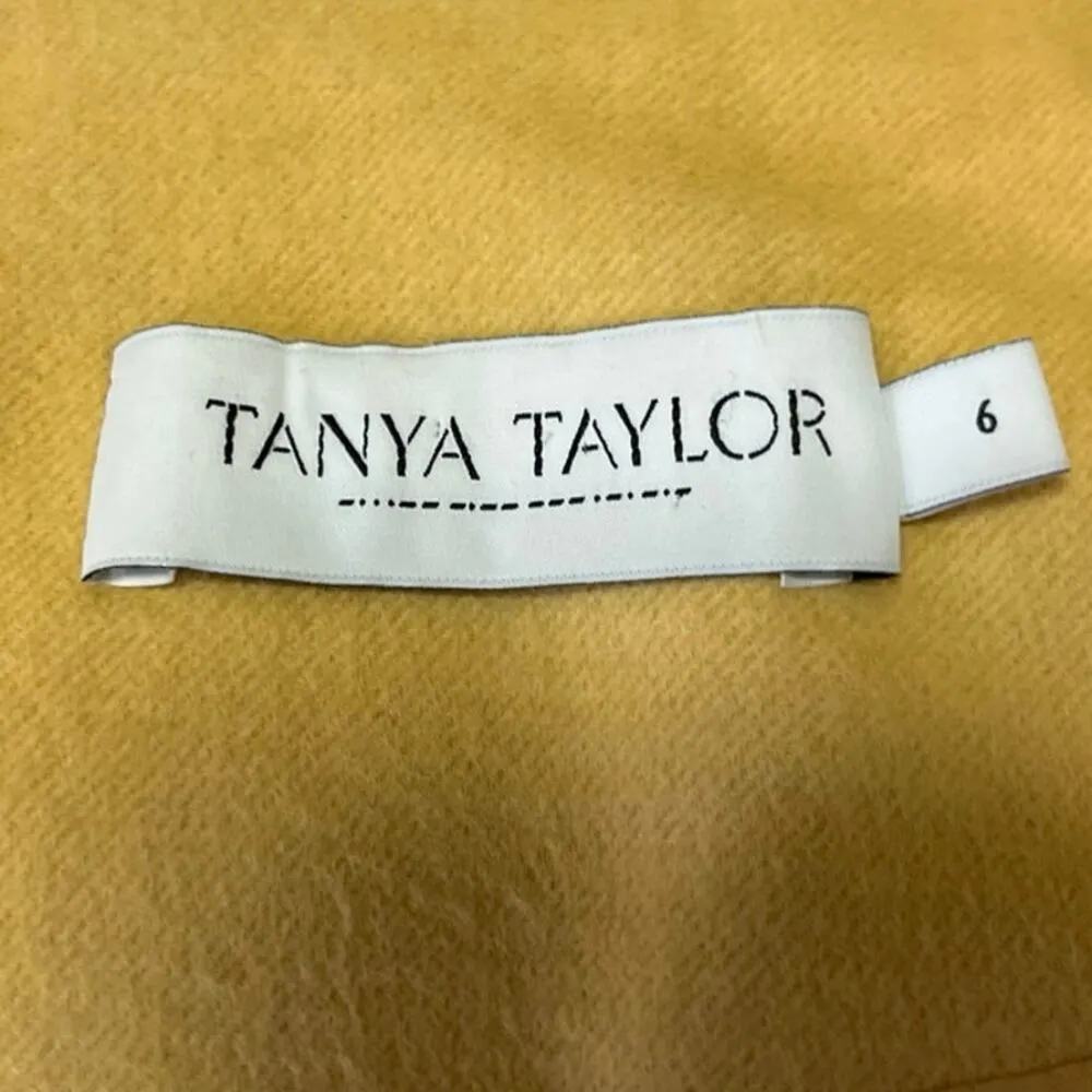 Tanya Taylor 100% Silk Women's Yellow Wool Knit Long Sleeve Coat Jacket Size 6 - Image 3