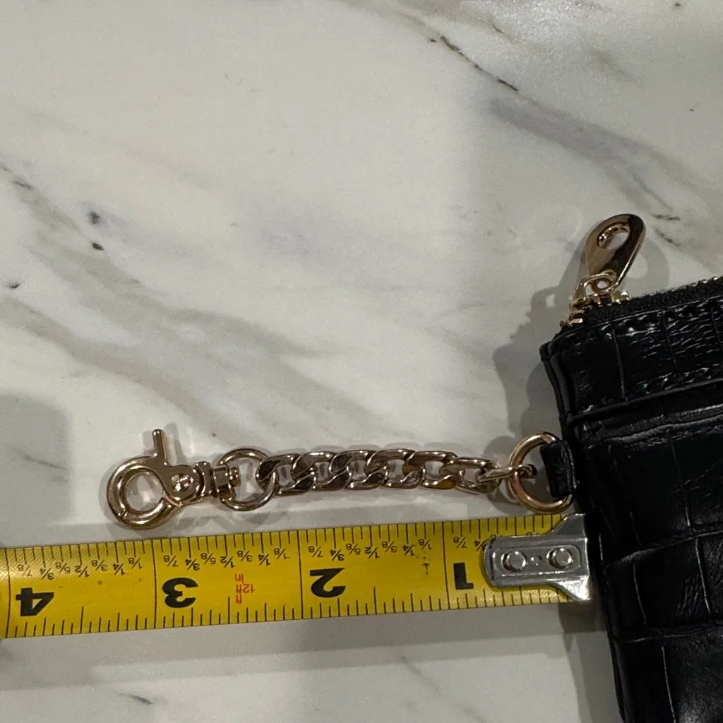 Dune London Black Mini Clutch Croc Embossed Purse - Image 5