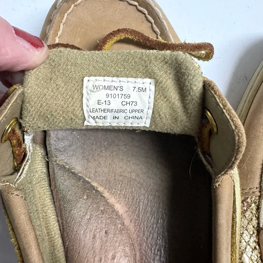 Sperry Top Sliders Brown with Gold accents 7.5M - Image 6