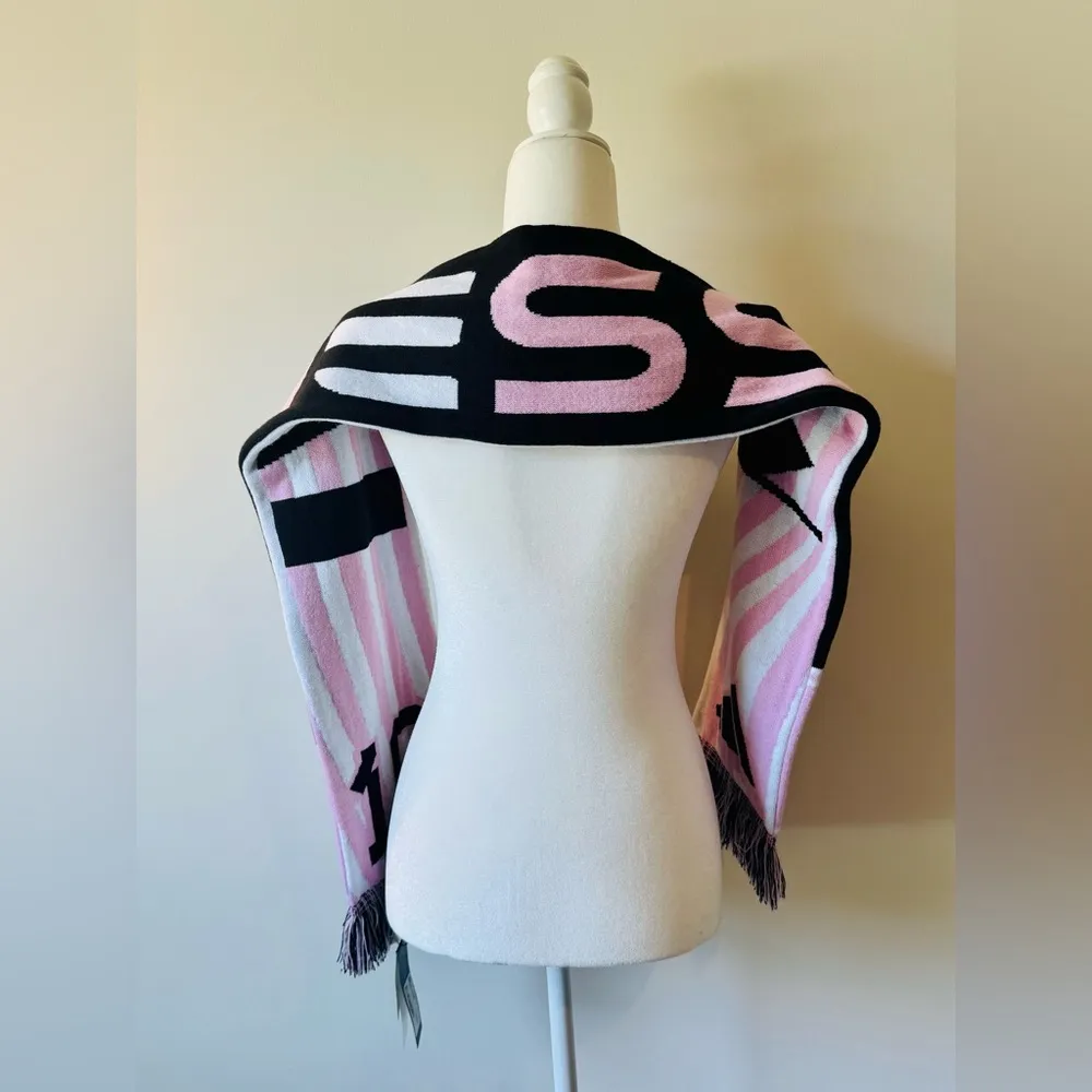 Adidas Messi Miami Reversible Pink and Black Cozy Scarf OSFM NWT - Image 5