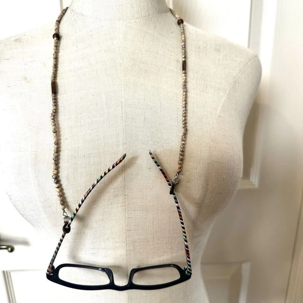 Mahogany obsidian eyeglass chain - Image 2