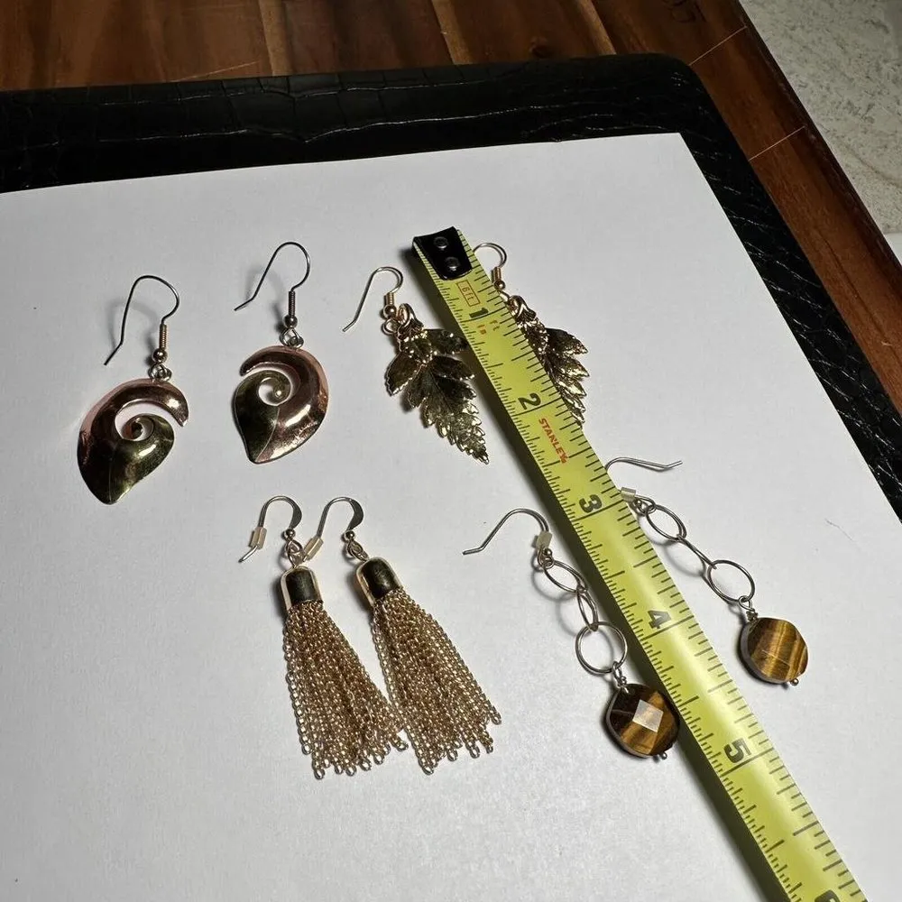 Lot Of 4 Dangle Drop Pierced Earrings - Image 8