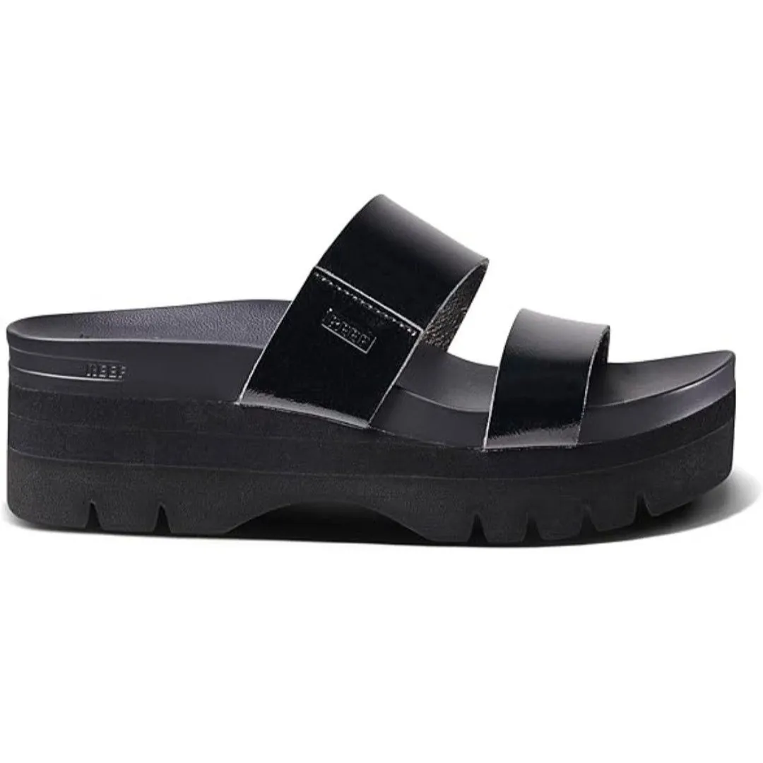 NEW Reef Cushion Vista Higher Platform Sandal Women's Size 9 Black Patent Y2K - Image 4