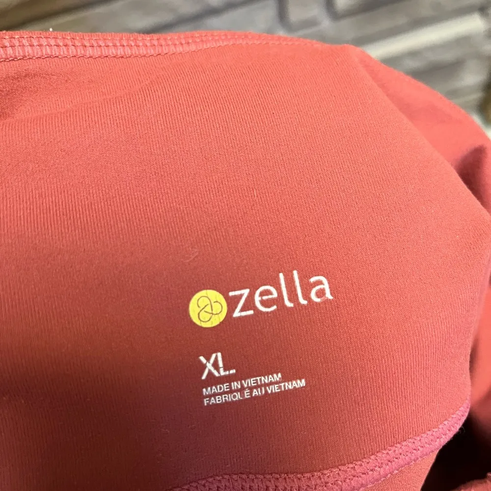 Zella Autumn High Waist Moto Ankle Leggings Coral Orange Mesh XL - Image 8