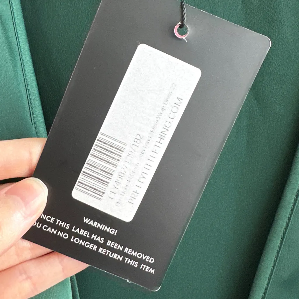 PrettyLittleThing The Emerald Green Satin Long Sleeve Wrap Dress, Size 1X - Image 12