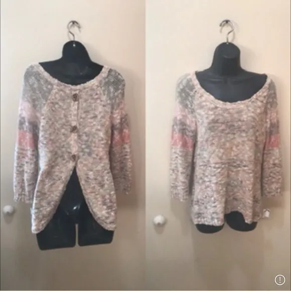 American rag spring knit sweater button back long sleeves M - Image 2