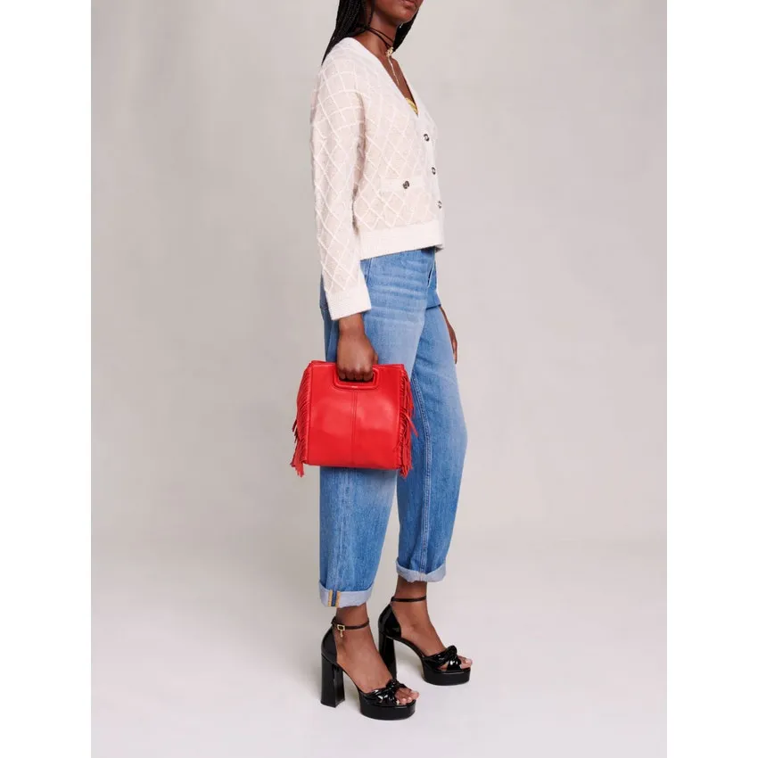 MAJE Moovida Metallic Cardigan Sweater In Camel Fall‎ Preppy Minimalist Luxury - Image 4