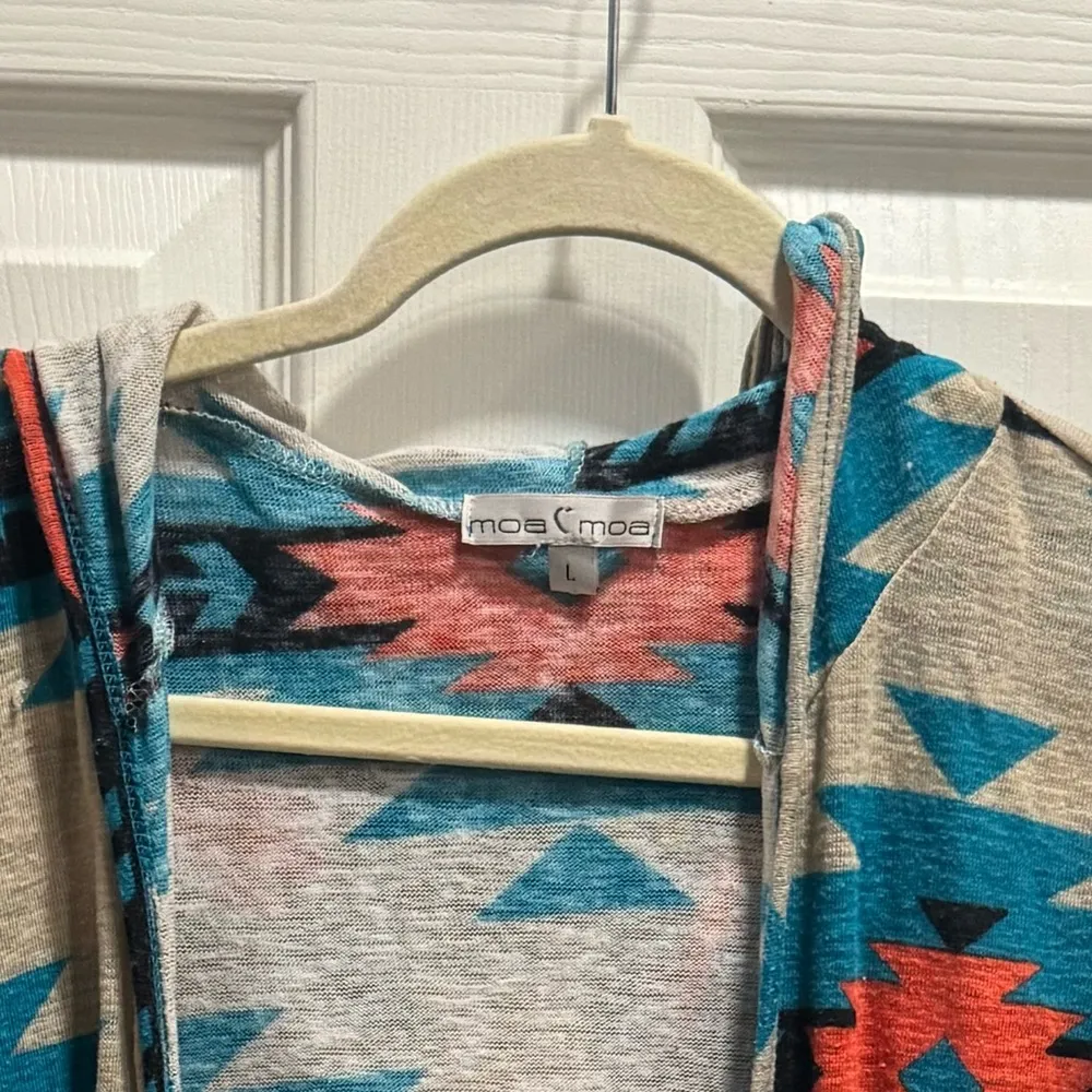 Moa Moa Aztec/Tribal Cardigan Size L - Image 5