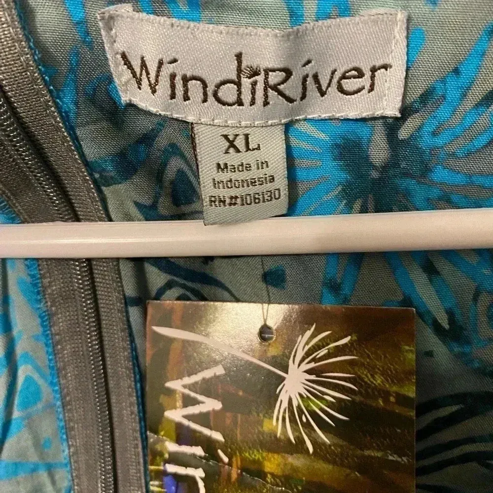 Sleeveless Tank Teal Black Olive‎ Green Floral Dress XL *NWT* Blue - Image 3