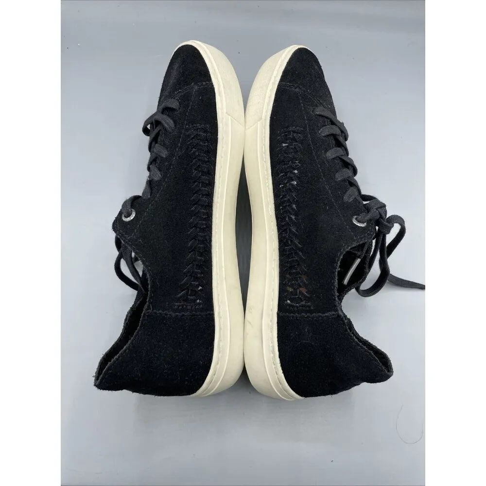 TOMS Black Suede Leather Lace Up Sneakers Women’s Shoes‎ 9.5 Casual Comfort - Image 6