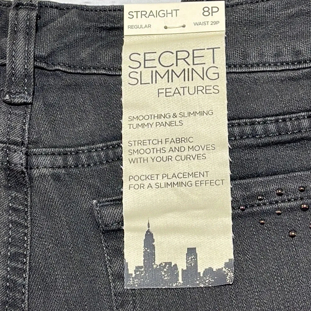 Jones New York Lexington Black Straight Leg Pants 8P - Image 8