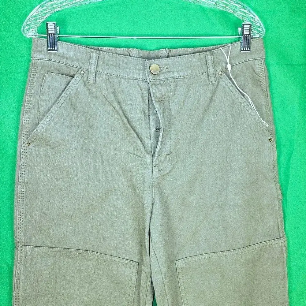 NWOT Tory Burch Womens Olive Green Straight Leg Cargo Pants 28‎ - Image 3