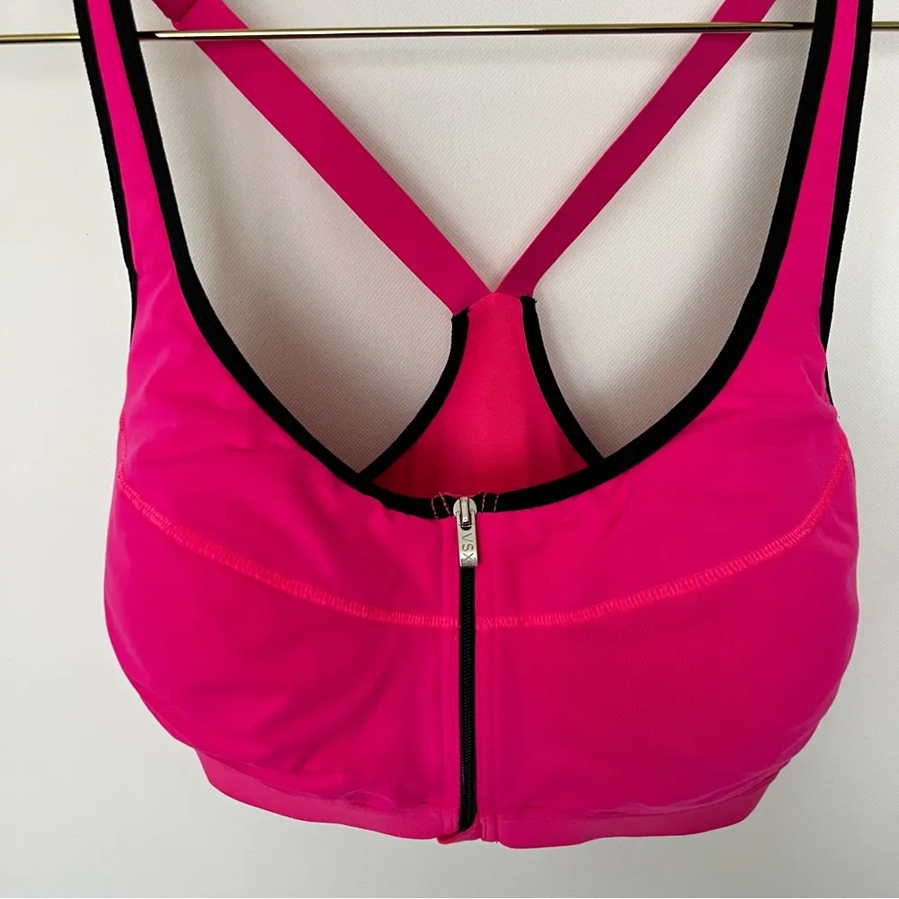 VSX Knockout Front-Close Sports Bra High Impact Hot Pink Sports Top Size 38DD - Image 8
