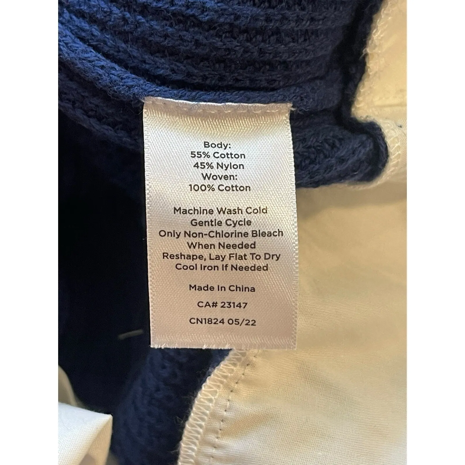 Talbots Navy Blue Sweater W/ Red Trim And Faux Undershirt Size Medium - Image 8