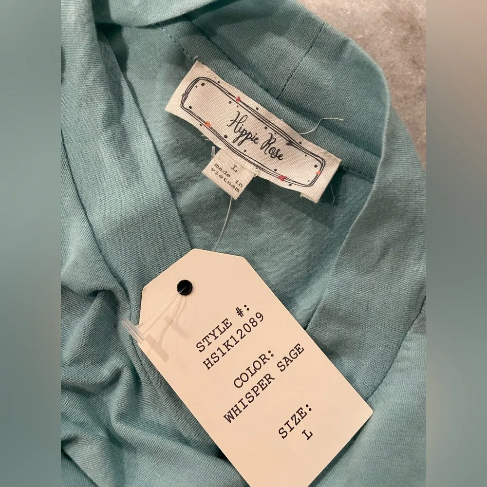 NWT Hippie Rose Size L Whisper Sage Second Skin Short Sleeve Mock Neck Top - Image 8