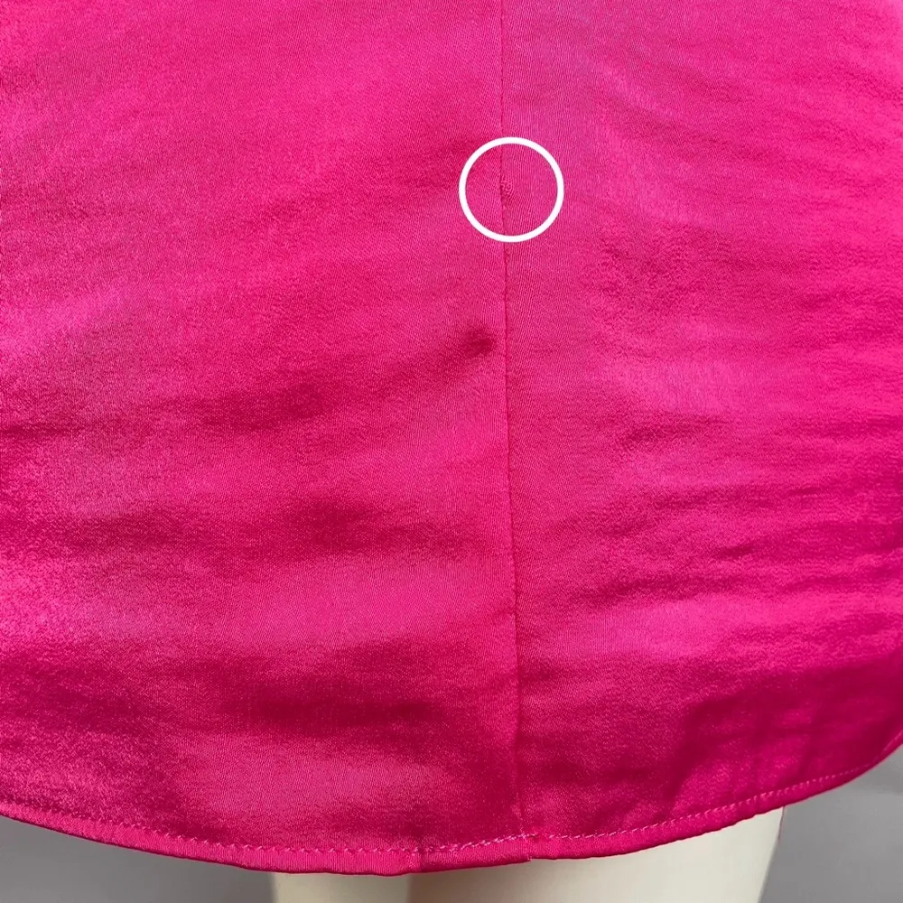 Dress One Shoulder Cocktail Pink Begonia Front Bow Sz 6 Mini Palais - Image 10