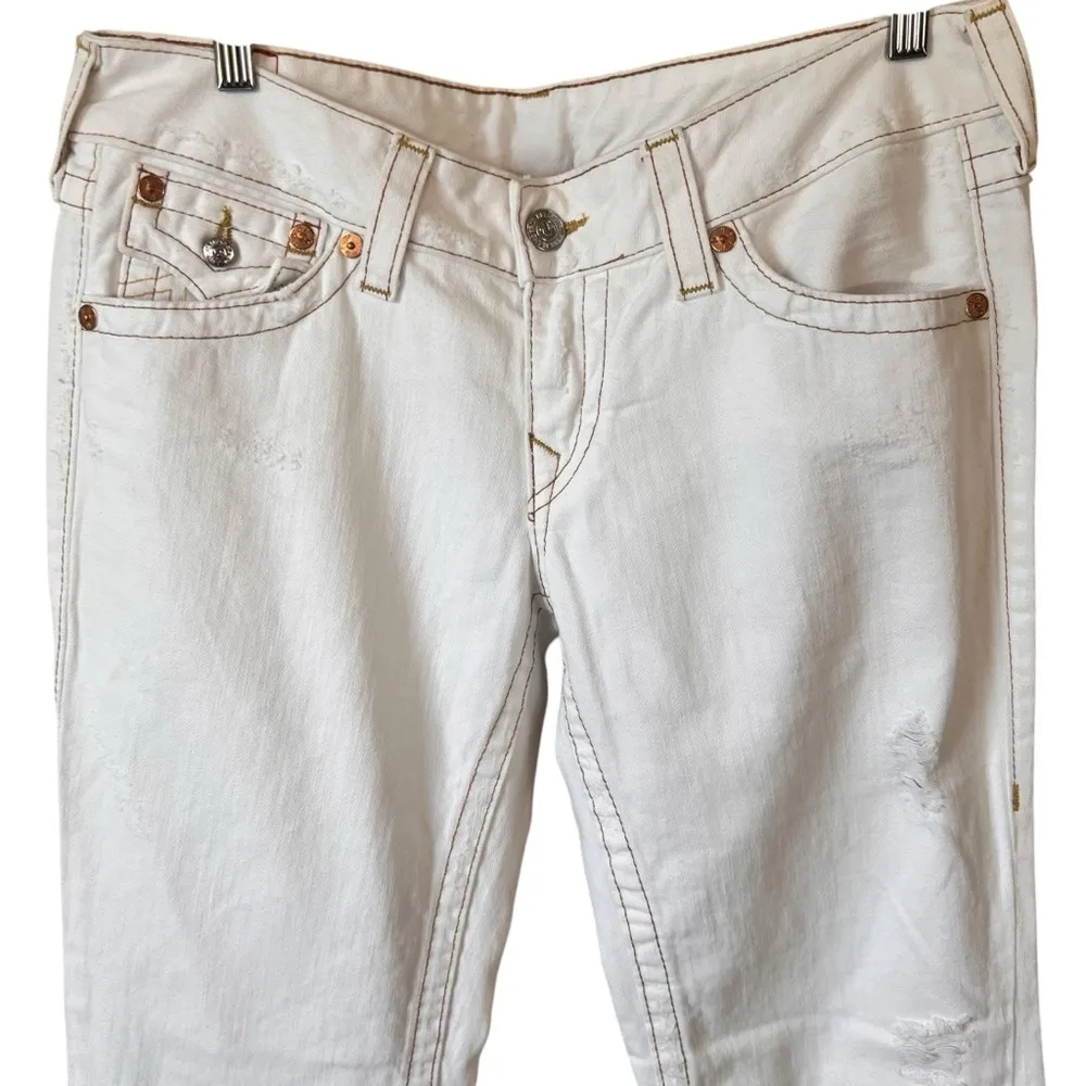 True Religion Joey low rise flare white jeans - Image 2