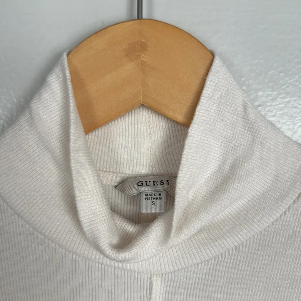 MOVING SALE Guess White Brooke Bell Sleeve Turtleneck Crop Top - Image 6