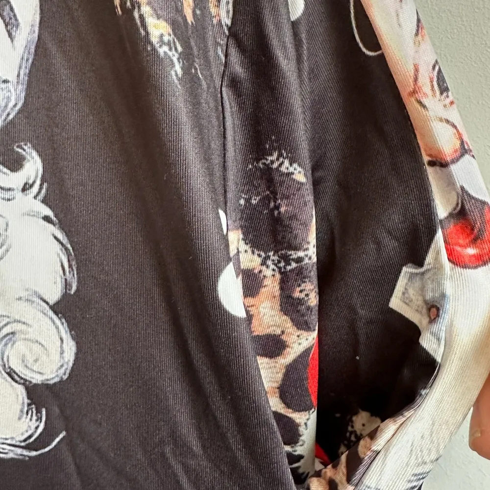 Christmas holiday Santa and leopards print HoHo Overalls size XXL Black - Image 5