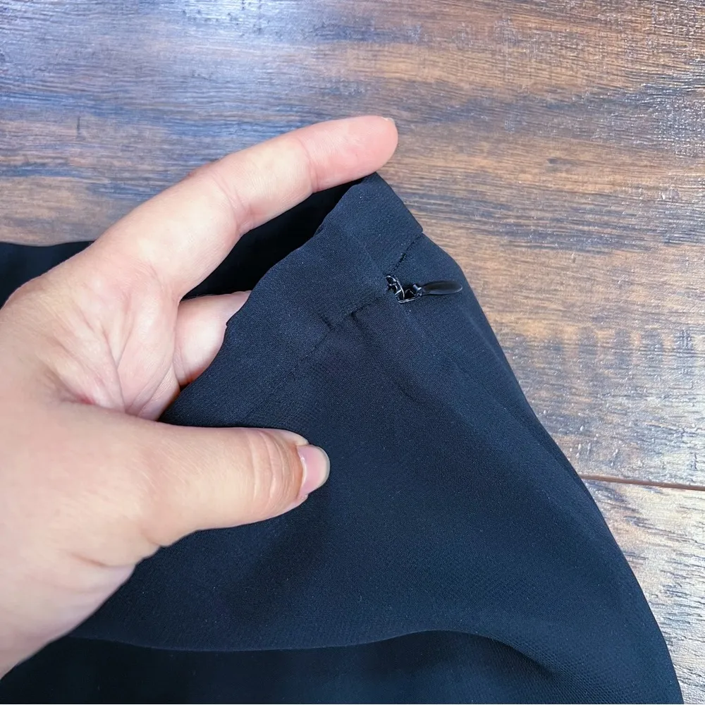 Adrianna Papell • black georgette maxi skirt a line flowy formal floor length - Image 6