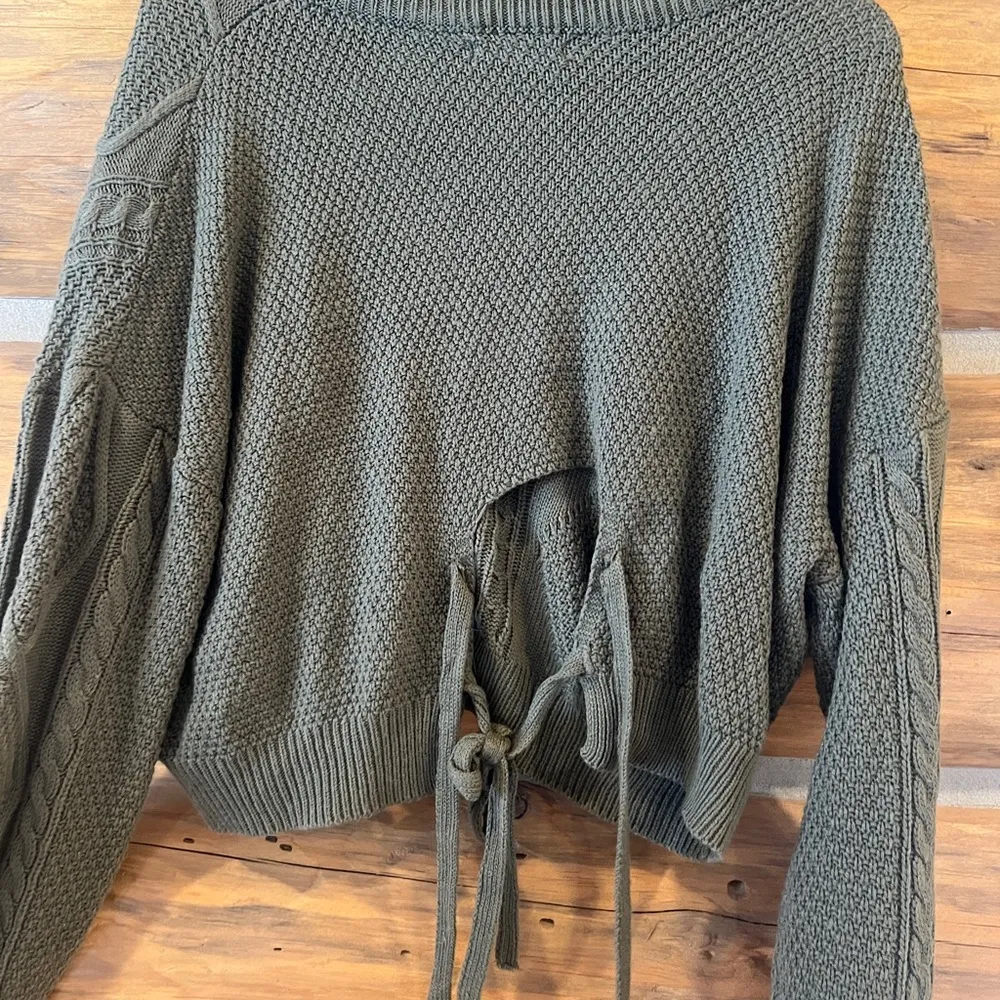 Zaful Green Cable Knit Sweater - Image 5
