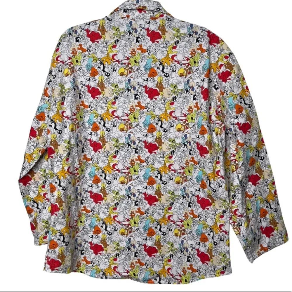 New Handmade Looney Tunes characters print long sleeve shirt relaxed size M - Image 2
